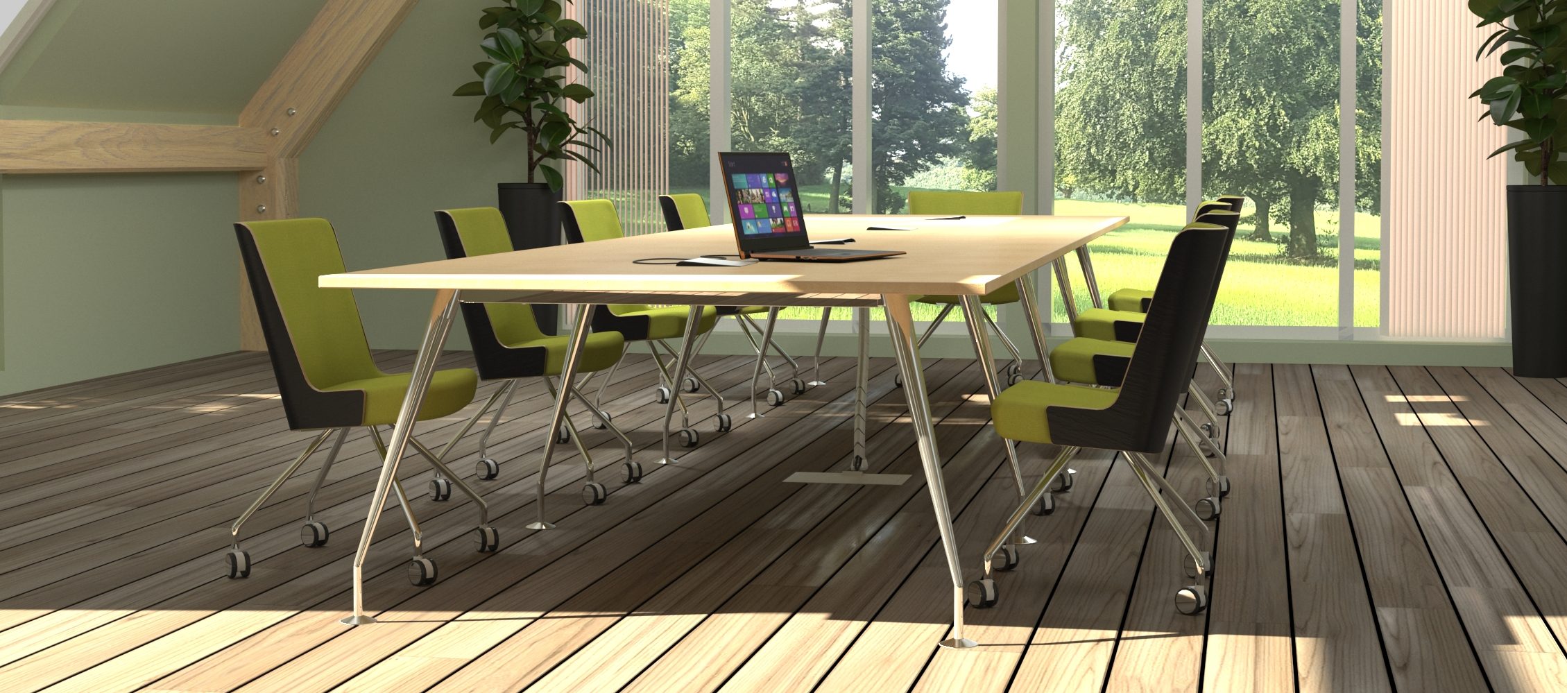 Spire Meeting Table with Heydon Chairs